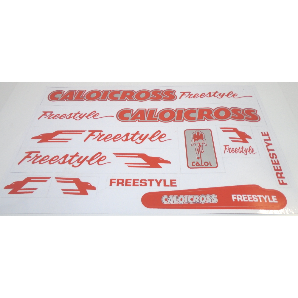 Cartela de Adesivo Caloi Freestyle Vermelho.