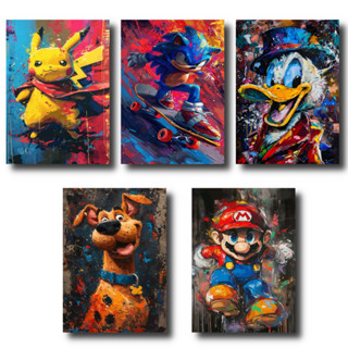 KIT 5 PLACAS QUADROS DECORATIVOS PERSONAGENS CLASICOS em Oferta na Shopee
