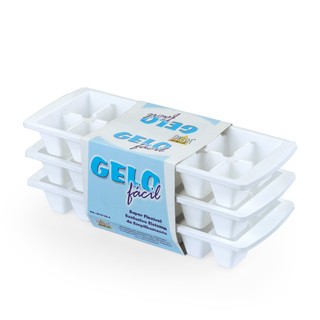 Kit Com 3 Formas Plastica Gelo P/Bebidas Drinks  Pratica Delta Util EMPILHAVEL COM 14 CAVIDADES