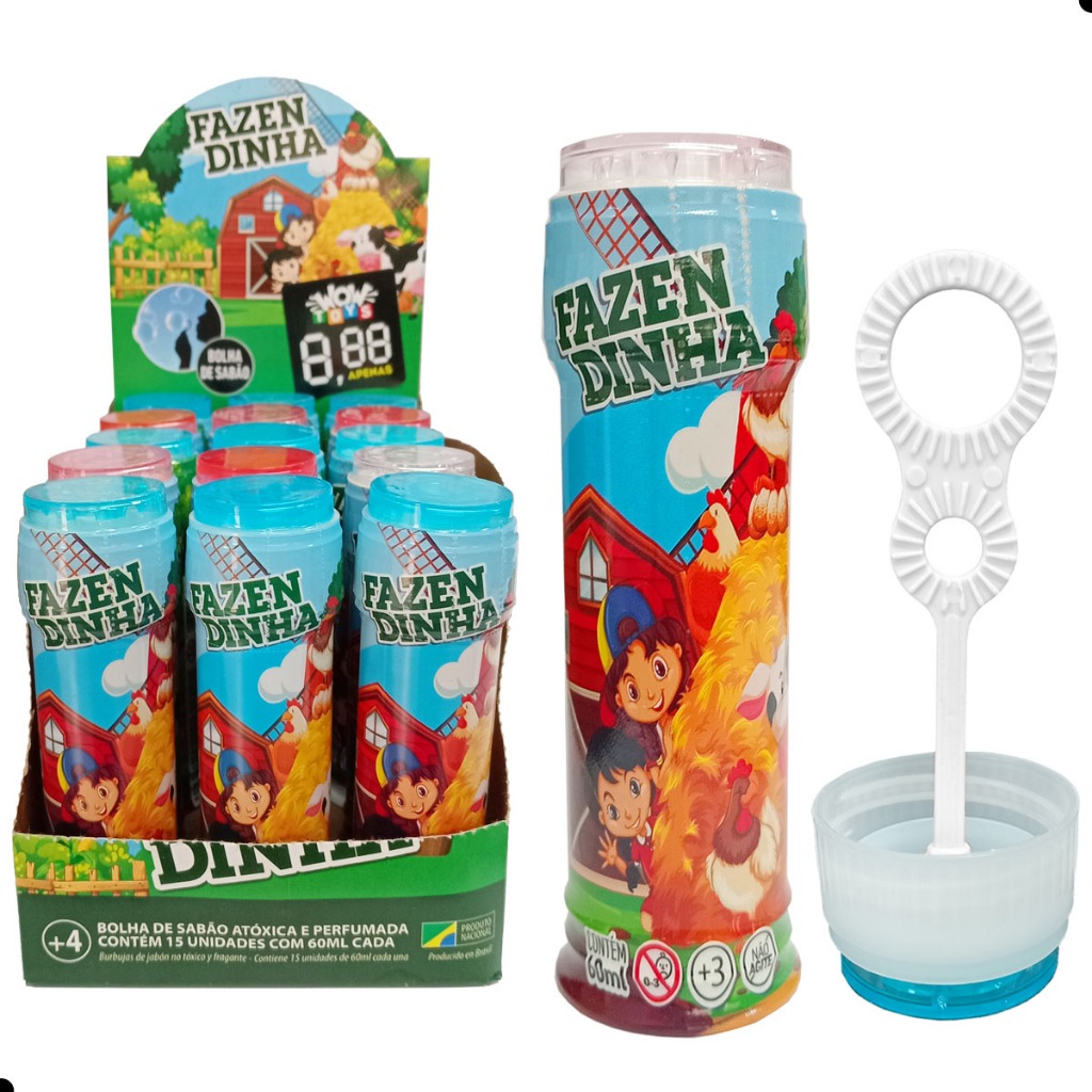 kit 15 Bolha Sabão Bolinha fazendinha Lembrancinhas de aniversário Infantil Prenda junina surpresa