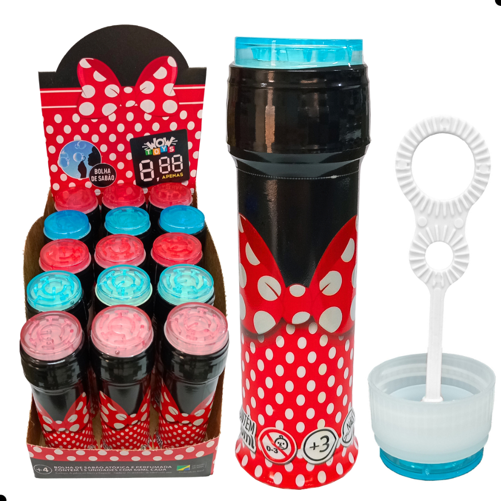 kit 15 Bolha Sabão Bolinha laço Festa Lembrancinhas de aniversário Infantil Prenda sacolinha surpresa minnie
