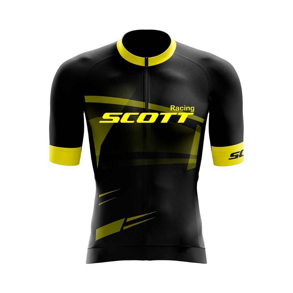 CAMISA CICLISMO PRETA E AMARELA  2024 COD 246- MASCULINA/ FEMININA E INFANTIL