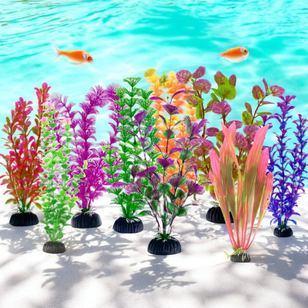 Plantas Artificial Aquatica Decoração Aquario Enfeite Verde e Colorida Tamanho 20cm em Oferta na Shopee