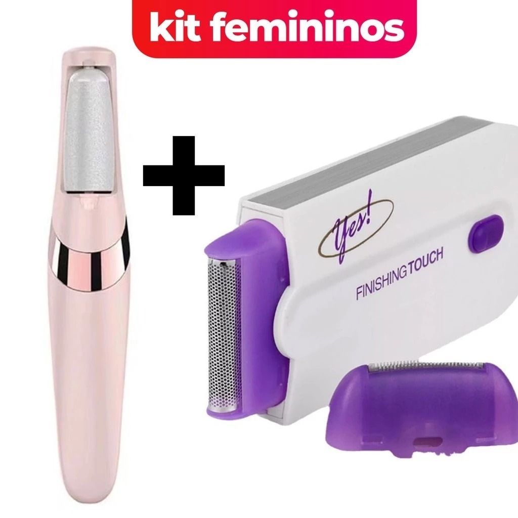 Kit de cuidados femininos Depilador recarregável sem fio 2 em 1 + Lixador de Pé Elétrico Portátil Profissional