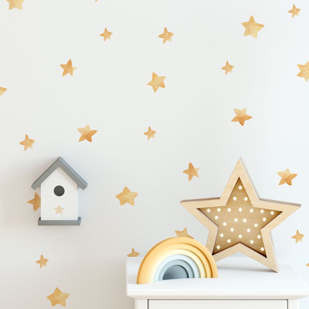 Adesivos de Parede Estrelas Aquarela - Cartela Com 27 Adesivos em Oferta na Shopee