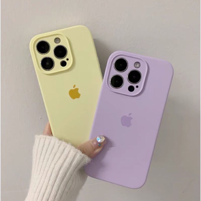 Kit 2 unidades Capa capinha cilicone aveludado alto qualidade com proteção de câmera para iPhone 11/12/13/14 em Oferta na Shopee