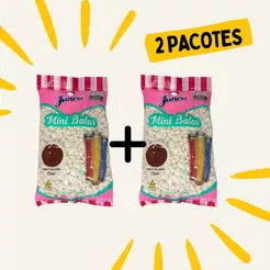 2 Pacotes Mini Bala de Coco 400g Junco Vários Sabores Para Decoração Tubetes Latinhas
