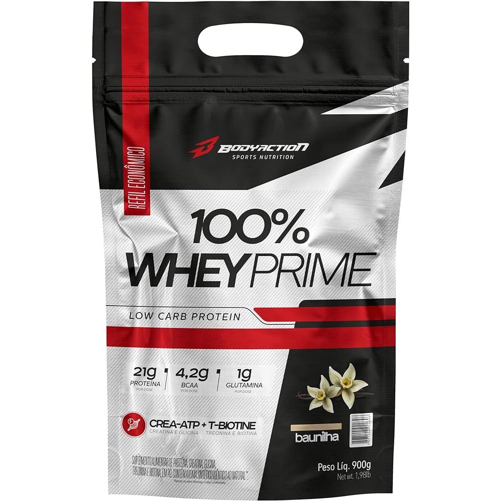100% Whey Prime Refil 900g Baunilha Bodyaction - Health