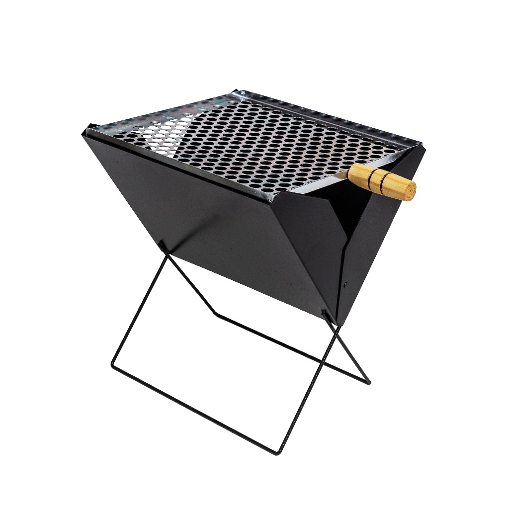 Churrasqueira Dobrável Portátil Aço A Carvão Maleta Cor Preto