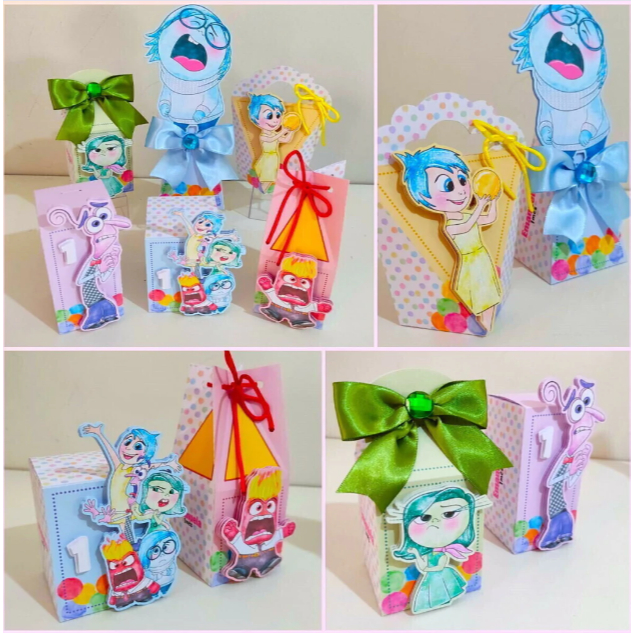PEGUE E MONTE Kit Festa Personalizados Divertidamente 4 Lembrancinhas Caixinhas para festa Divertidadamente 4