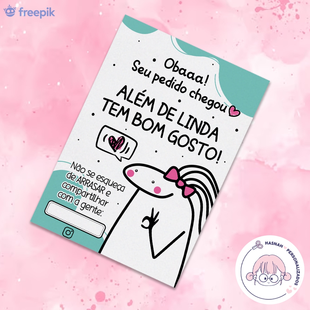 20,40 Unidades Cards De Agradecimento Personalizados Lojas Meme Bento Obaa! Alem De Linda..