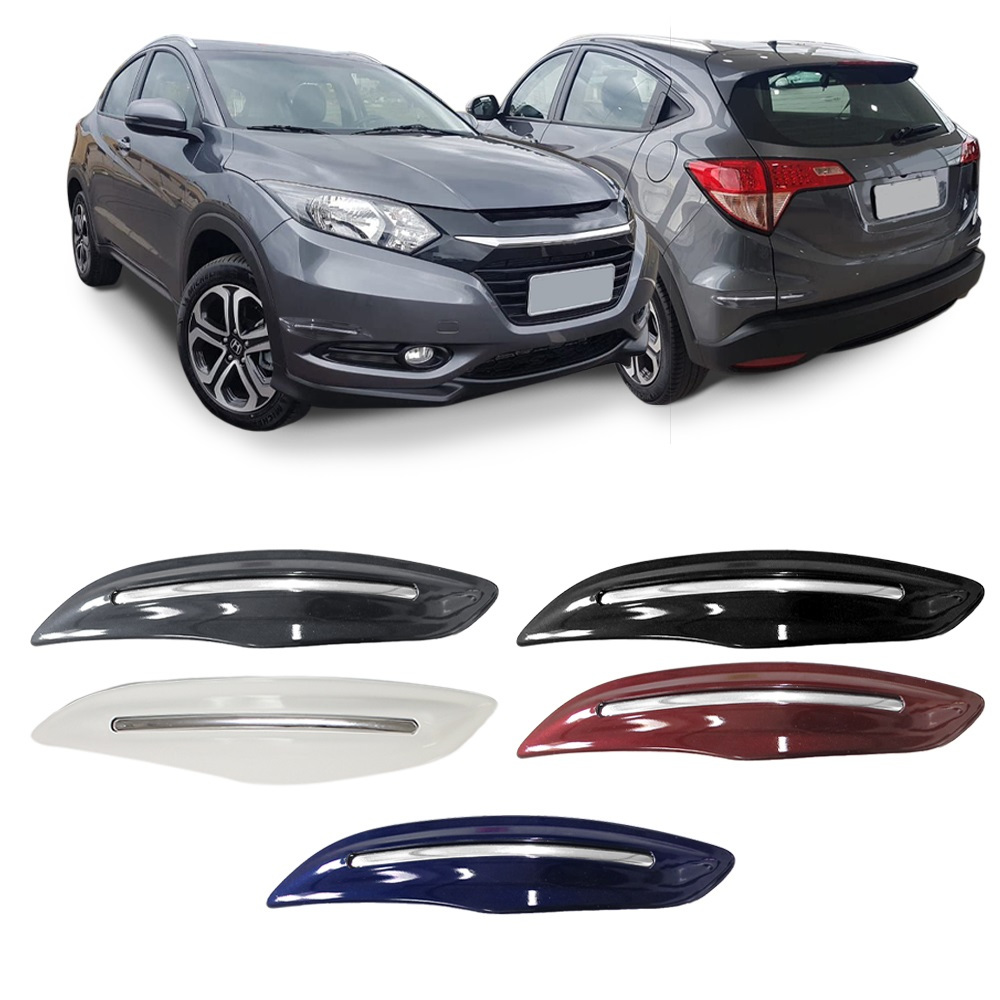 Friso Protetor Parachoque Lateral Hr-v com Detalhe Cromado 2016 até 2022 Cor Original Modelo Similar Design do Carro