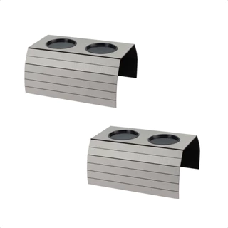 Kit 2 Esteiras para Braço de Sofá com Porta Copo Apoio Taça Garrafa MDF Cinza Resistente