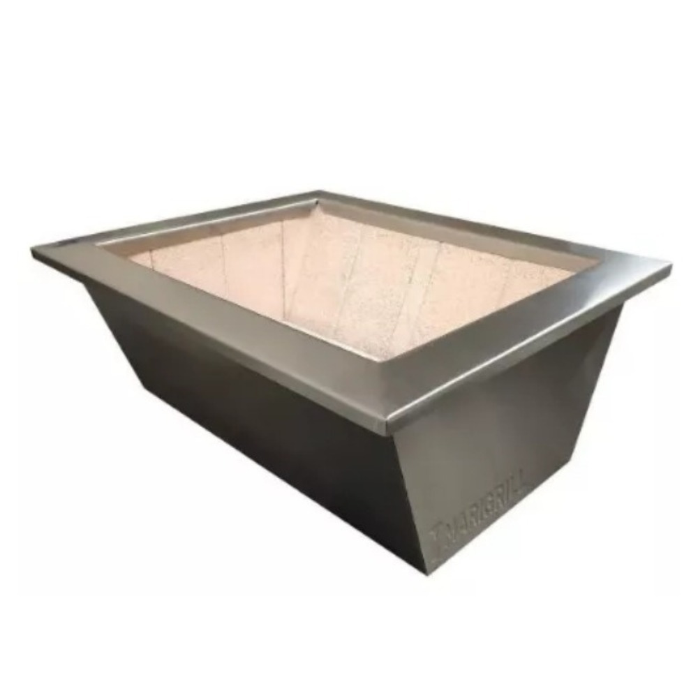 BRASEIRO PREMIUM EM INOX #304 COM MANTA TÉRMICA E REFRATÁRIO 71x50cm