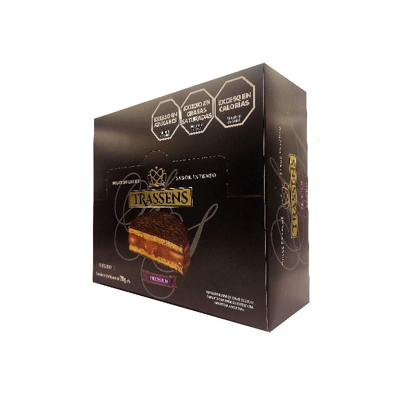 Caixa De Alfajores Trassens  Premium. preto X 12 Unidade.