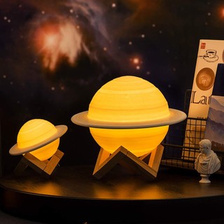 Luminaria Elegante Decoração 3D Saturno Enfeite Portatil Iluminação