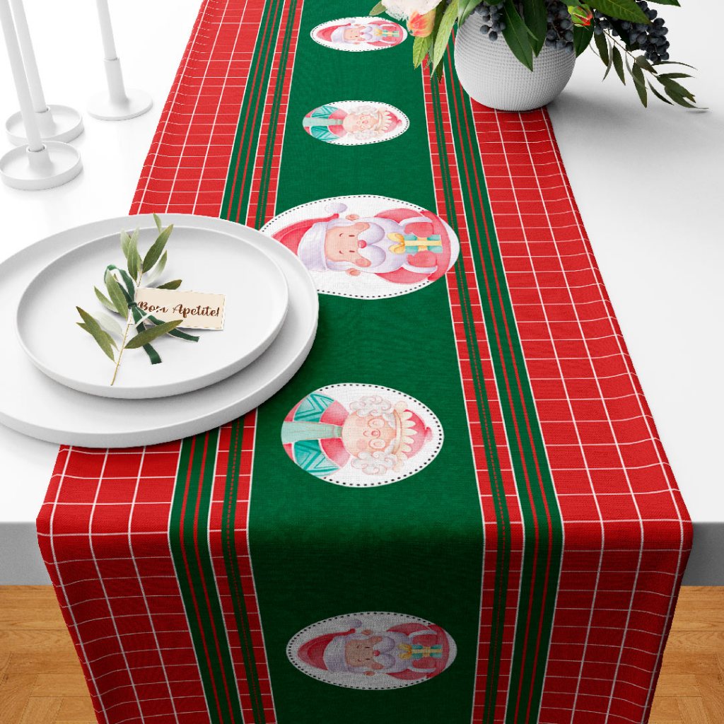 CAMINHO TRILHO DE MESA DECORAÇÃO DE NATAL 110X35CM MAMÃE E PAPAI NOEL ENVIO RÁPIDO!!