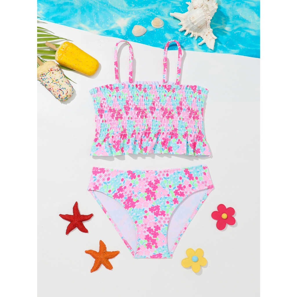 WD VEST Conjunto de Biquíni Feminino: Encantadora Estampa Floral para um Verão Radiante! I3053