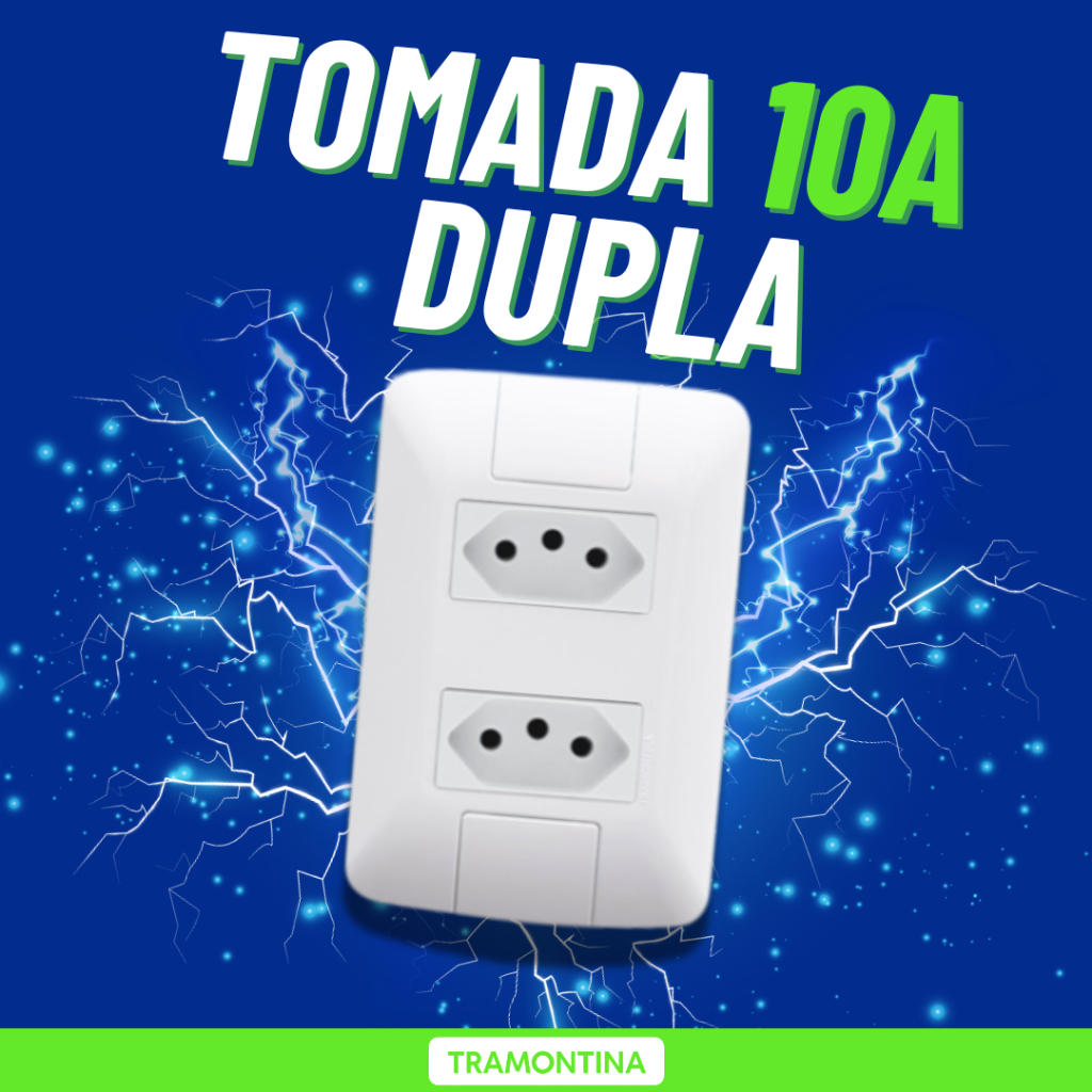 Tomada Dupla Tramontina 10a Aria Sem Parafuso