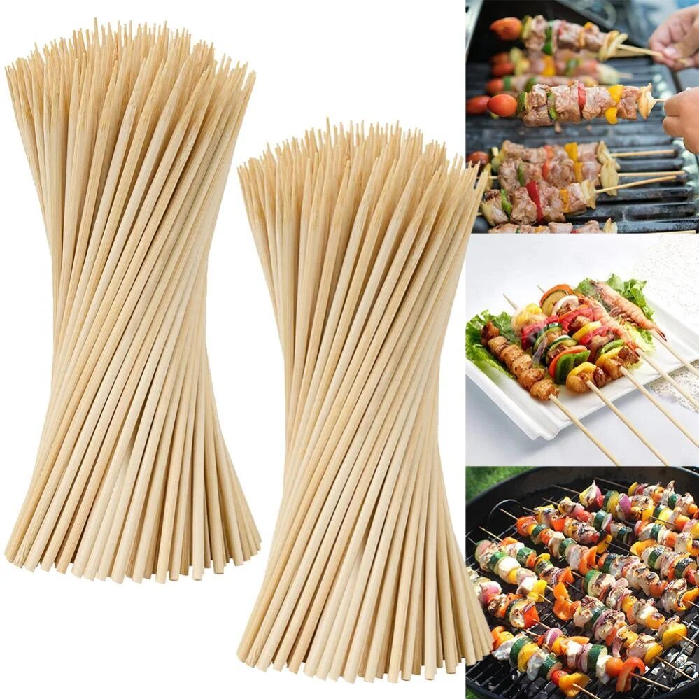 Kit 500 Espetos Palitos de Bambu Churrasco Petisco Aperitivo Artesanato 18cm 25cm 30cm em Oferta na Shopee