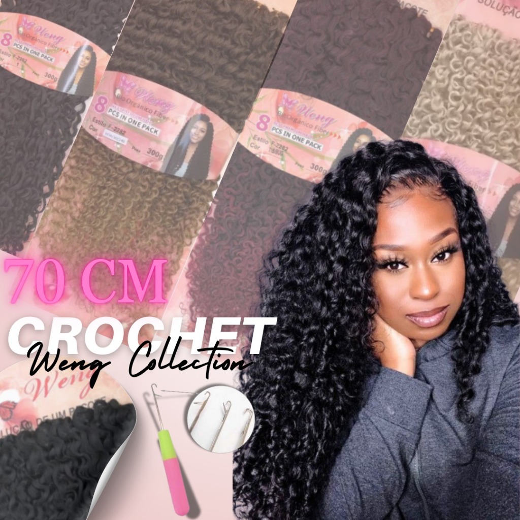 Cabelo Orgânico Cacheado Crochet Weng 75cm 300gr 8telas