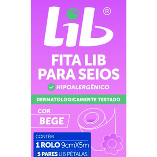 Fita Lib Sutiã Adesivo Invisível para Seios 9cm X 5m + 5 pares de Lib Pétalas em Oferta na Shopee