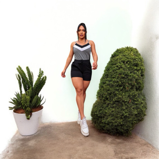 conjunto feminina blusa regata e  shots verão em Oferta na Shopee