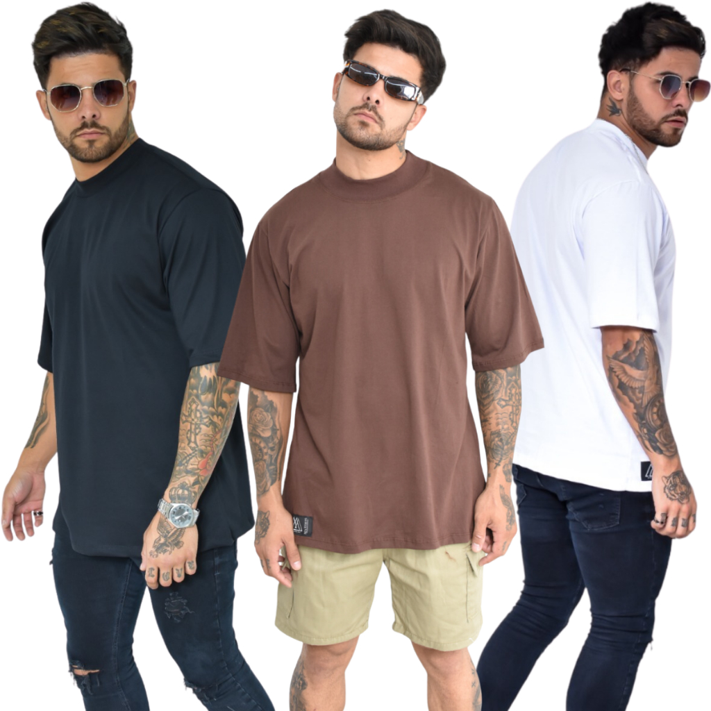 Camiseta Oversized Streetwear CAMISETA OVERSIZED STREETWEAR PRETA BRANCA BEGE MARROM AZUL VINHO