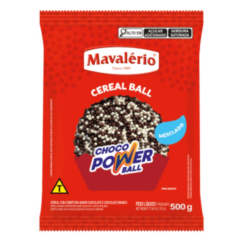 Choco Power Ball Micro Mesclado Chocolate/Chocolate Branco 500g Mavalério em Oferta na Shopee