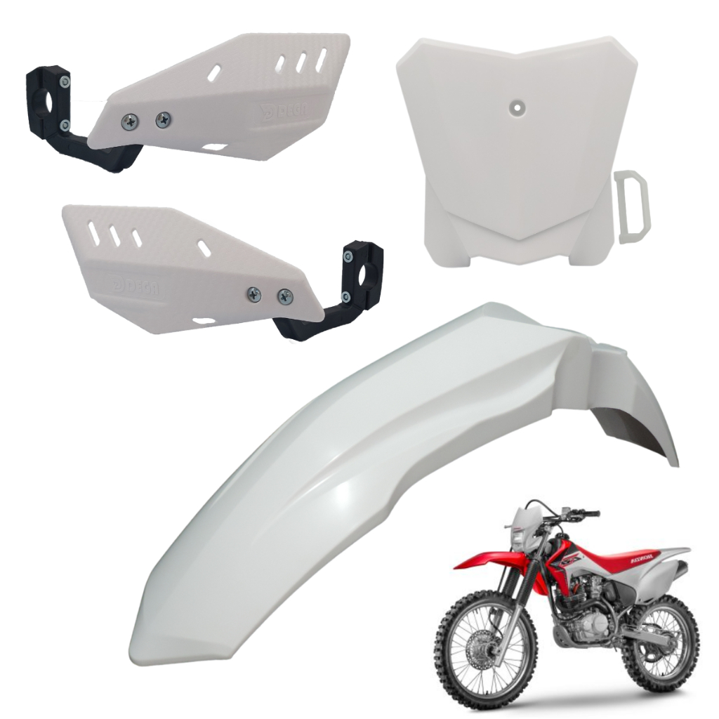 Number Plate Crf 230 C/passa Cabo Dega Honda Crf 230 + Paralama Dianteiro  + Protetor de mão Trilha