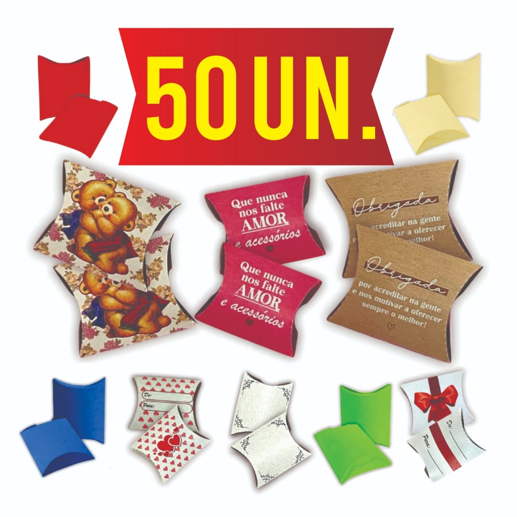 Caixinha Bijou travesseiro Para Joias Pequeno - 50 Unid em Oferta na Shopee