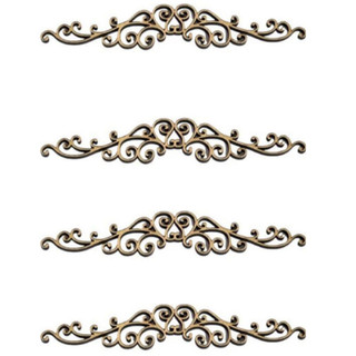 kit 04 Aplique recorte Cantoneira decorativa Luxo enfeite centro de caixa madeira mdf artesanato