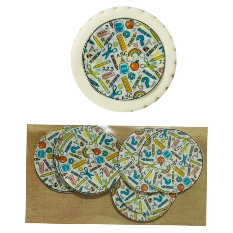 Kit Papel de Arroz Itens da Escola Mod 2 10 Uni
