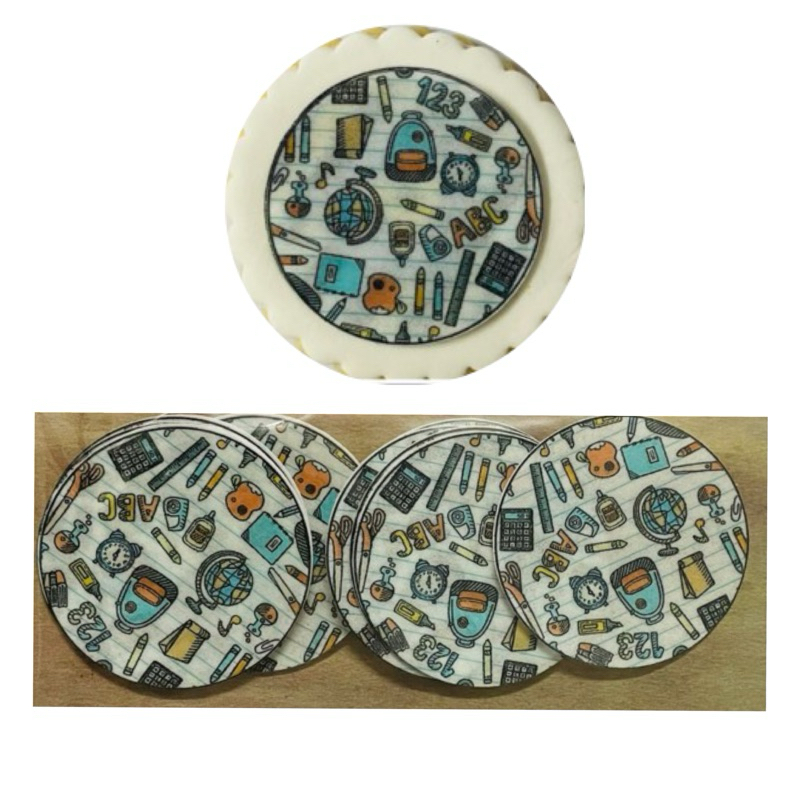 Kit Papel de Arroz Itens da Escola Mod 1 10 Uni