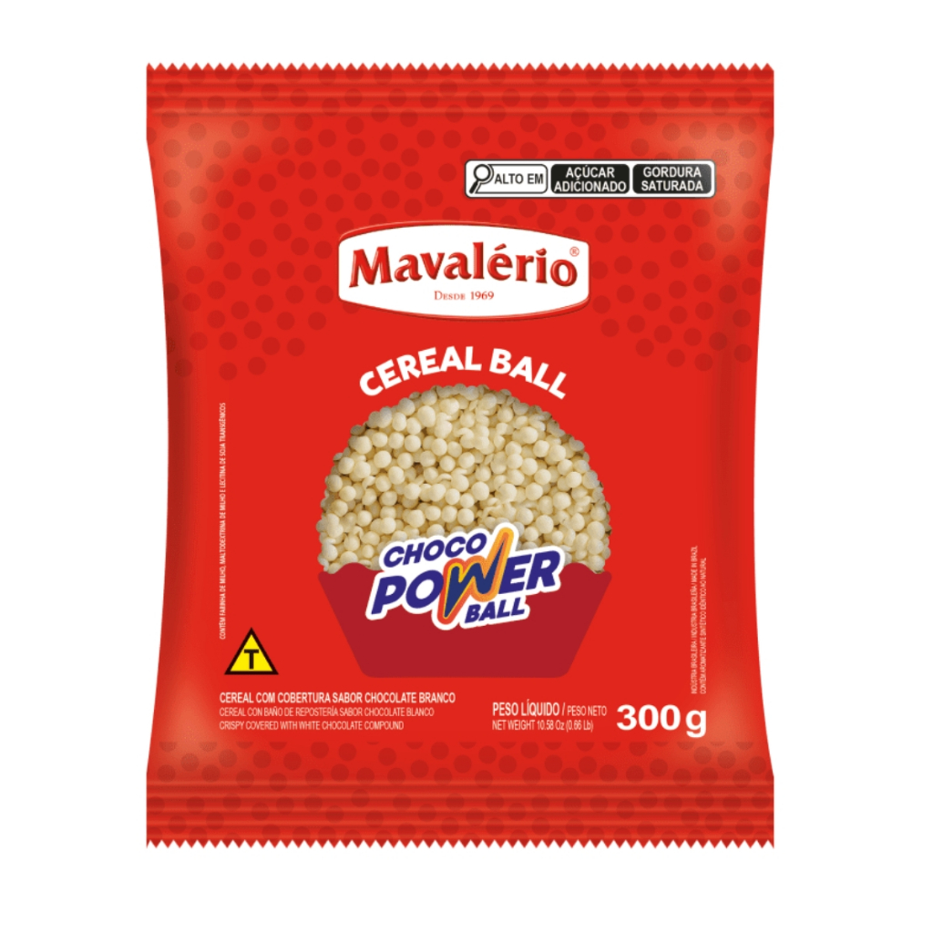 Choco Power Ball MINI Chocolate Branco 300g Mavalério em Oferta na Shopee