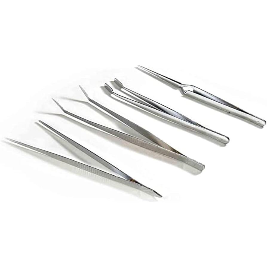 Kit Jogo Pinças Profissional 4 Peças Aço Relogio Eletronica