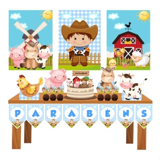 Kit Só Um Bolinho - Fazendinha - Festa Em Casa Mesversário em Oferta na Shopee