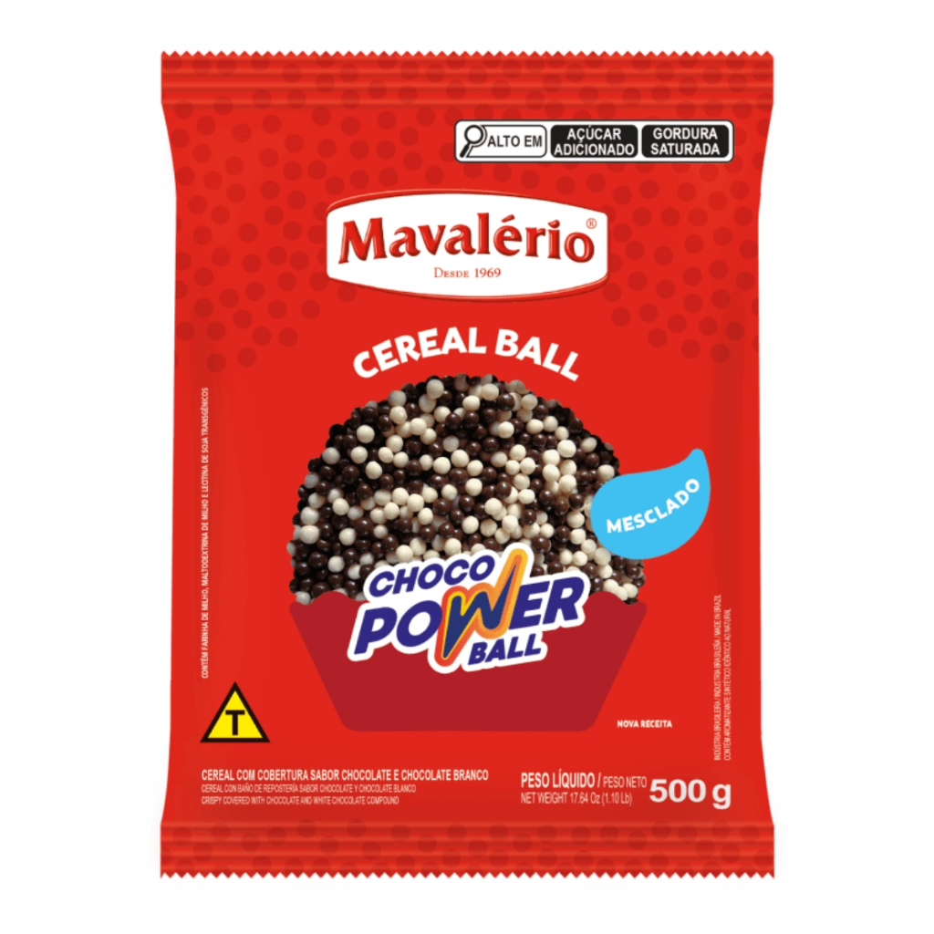 Choco Power Ball MINI Chocolate/Chocolate Branco 500g Mavalério