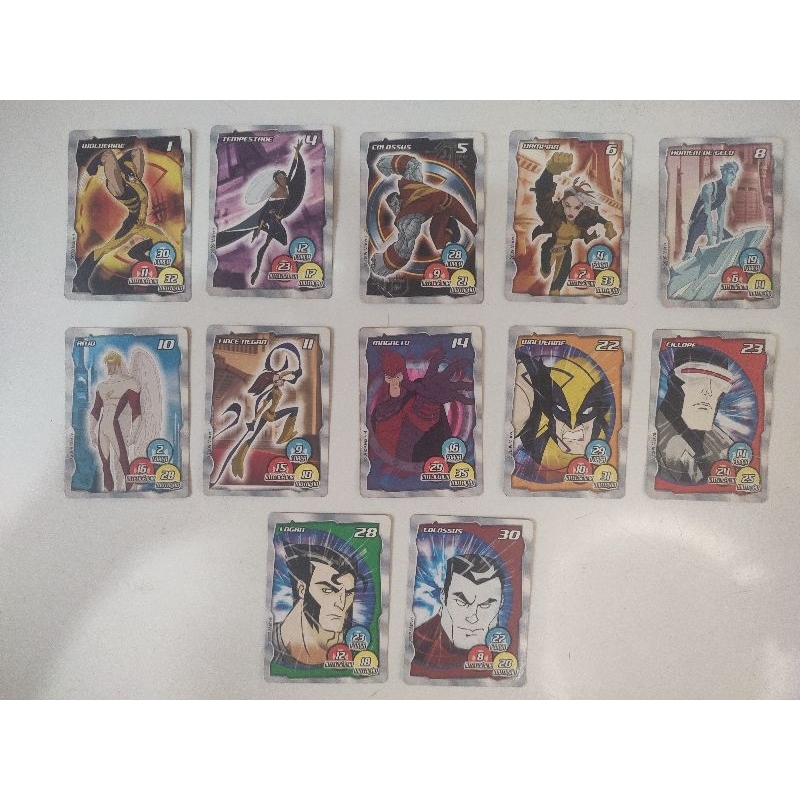 Lote Kit Cards X-Men Elma Chips usado semi-novo Com Detalhes 12 Unidades ORIGINAL