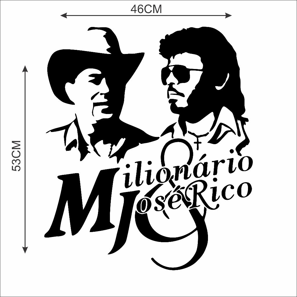 Adesivo milionário e josé rico para caminhão báu, Hr decorativo