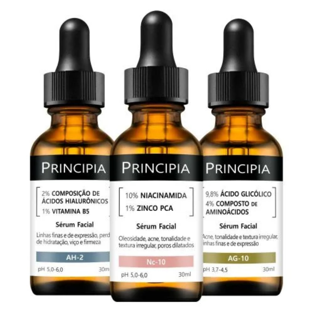 Kit 3 Séruns Principia Niacinamida + Hialurônicos + Glicólico em Oferta na Shopee