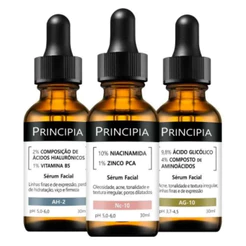 Kit 3 Séruns Principia Niacinamida + Hialurônicos + Glicólico