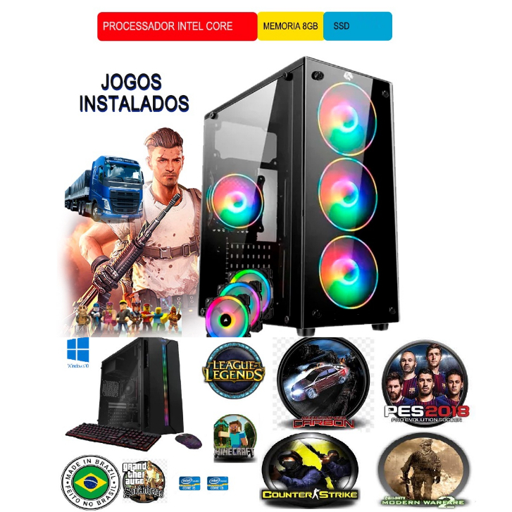 computador i5 cpu gamer 8g  hd500g pra casa estudos escritorios programas e jogos roblox cs mine lol