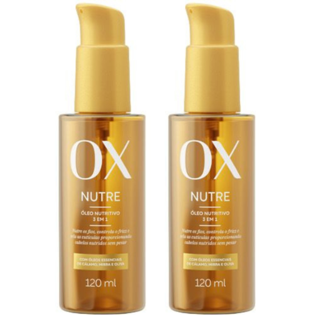 Kit c/ 2 Óleo Nutritivo 3 em 1 OX Nutre 120ml Reparador de Pontas