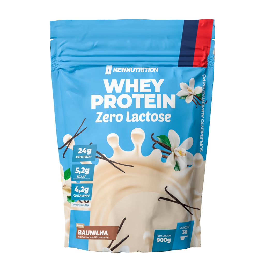 Whey Protein Concentrado Zero Lactose 900g Sabor Baunilha