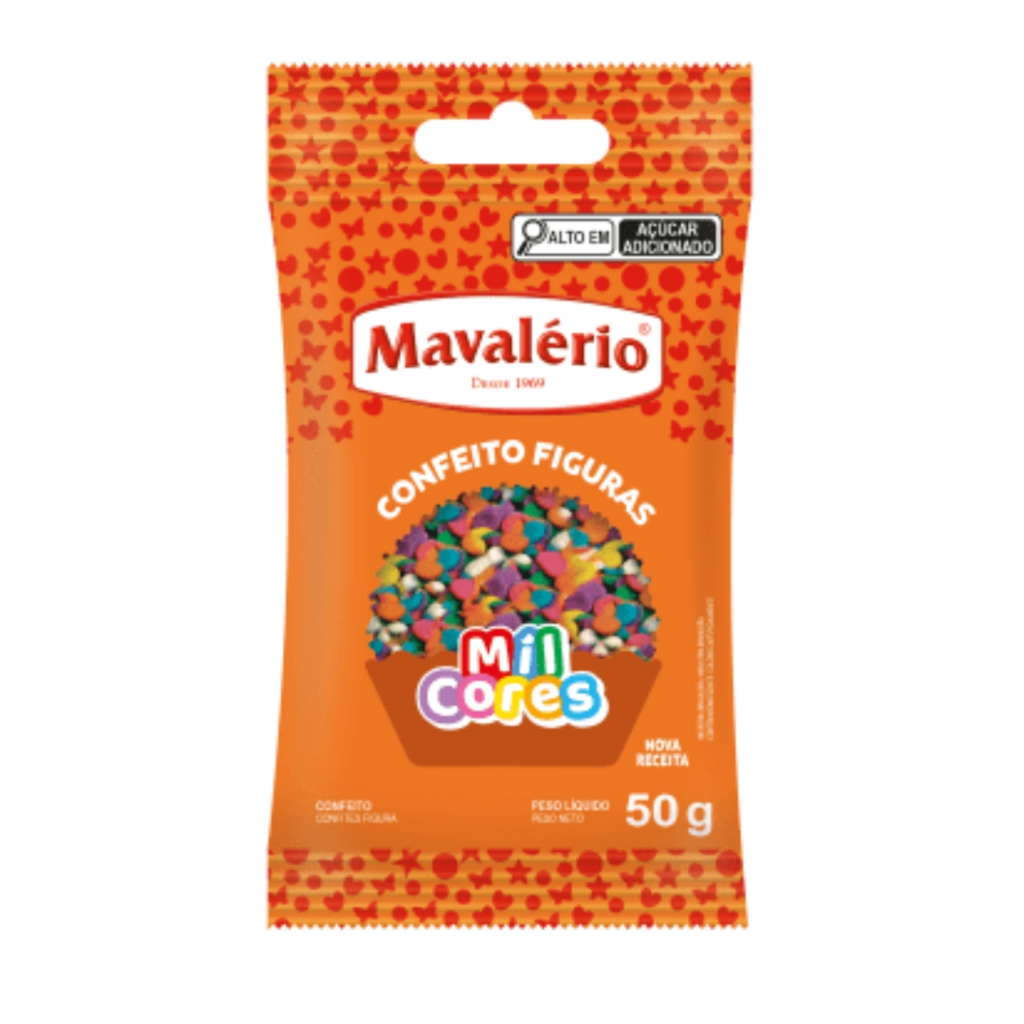 Confeito Figuras CONFETE Mil Cores 50g Mavalério em Oferta na Shopee