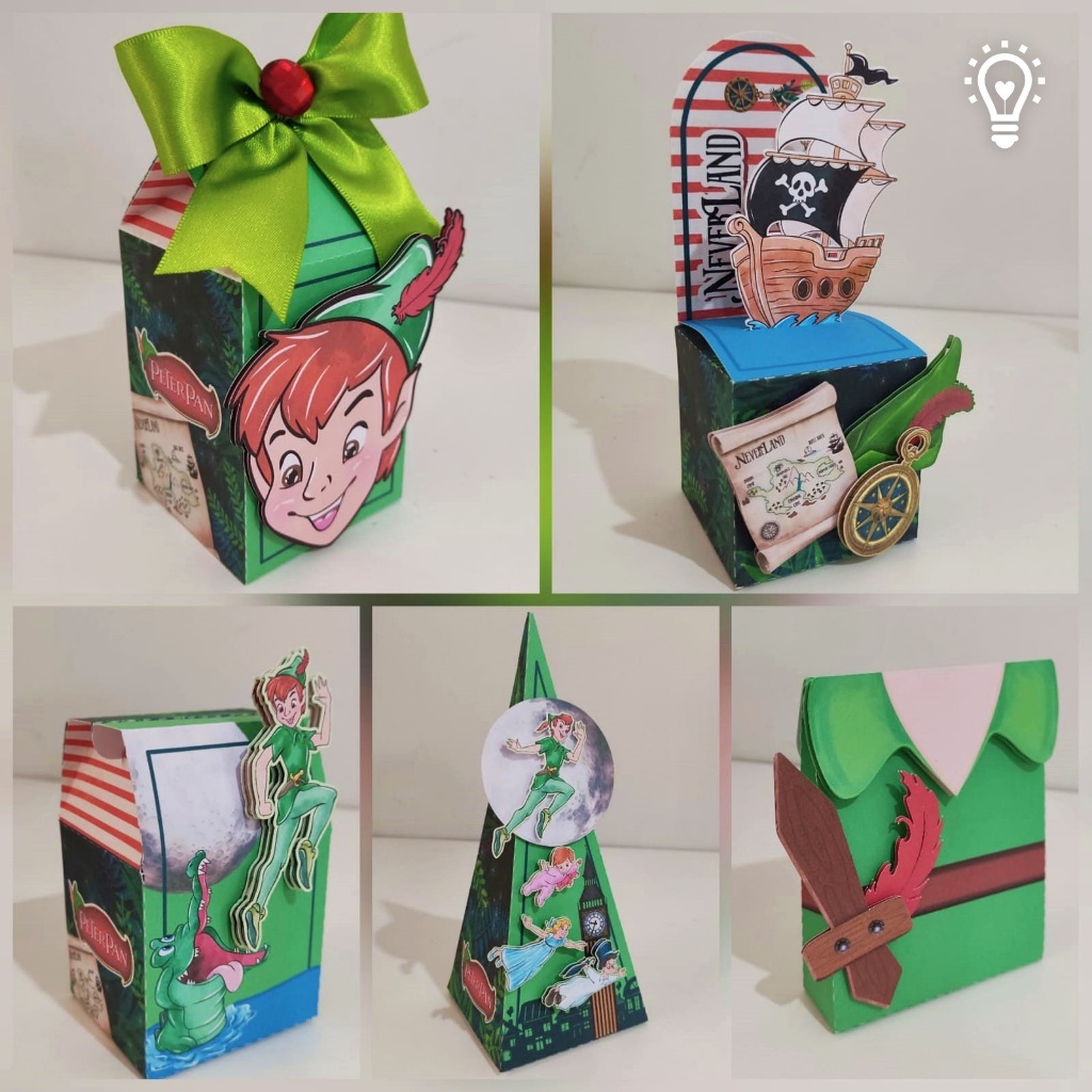 Kit Peter Pan Terra Do Nunca Lembrancinha Personalizada Scrap Festa Caixa