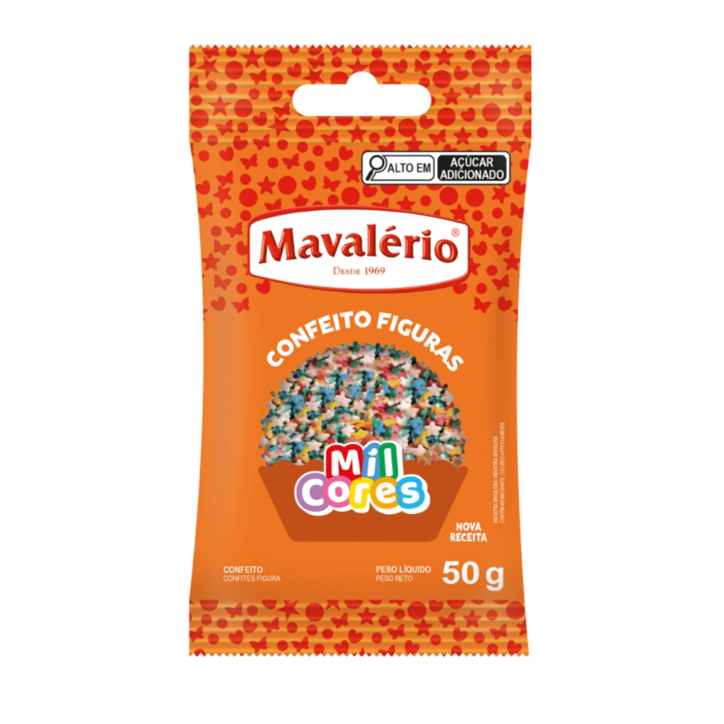 Confeito Figuras Estrelinha Mil Cores 50g Mavalério