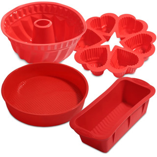 Kit 4 Forma de Silicone Para Bolo Pães e Doces Suporta Temperaturas de -30℃ Até 230℃