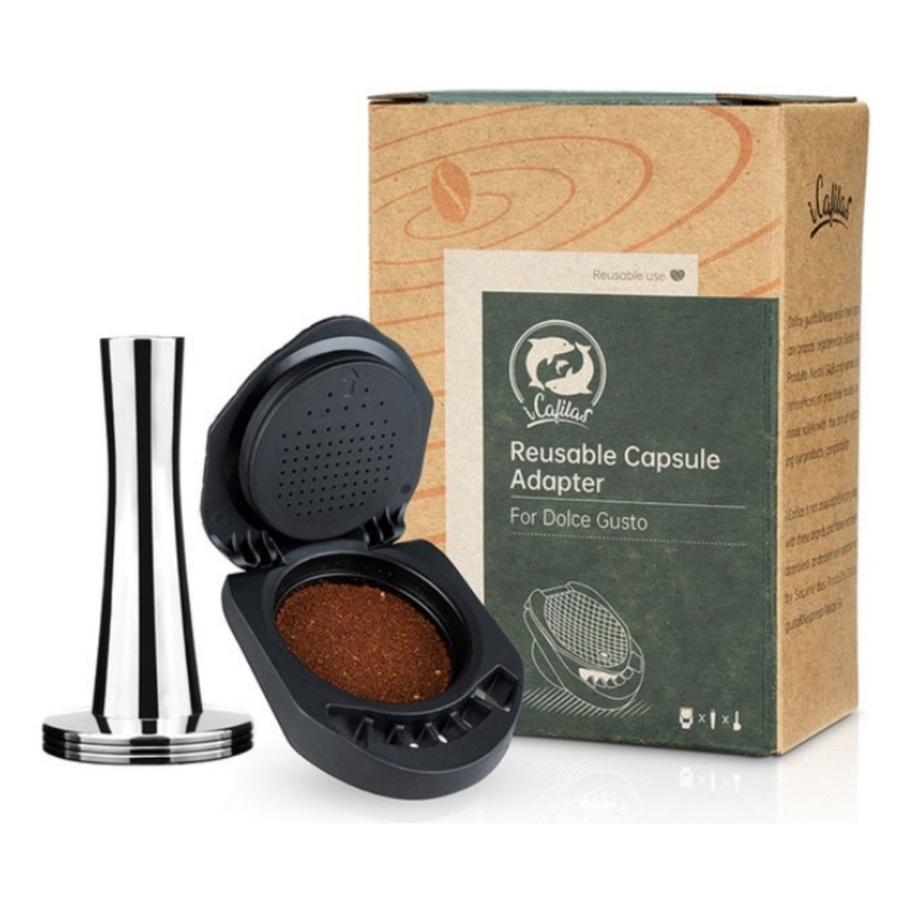 Adaptador para Pó de Café Dolce Gusto Gênio S, Mini Me + Tamper Inox + 04 anéis de vedação